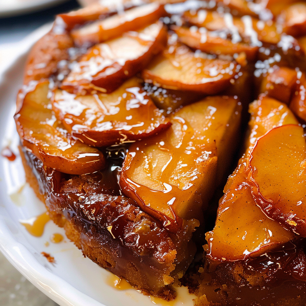 Recipe preparation for Caramel Apple Upside Down Cake