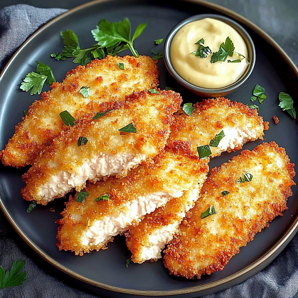 Recipe preparation for Air Fryer Parmesan Crusted Chicken with Mayo