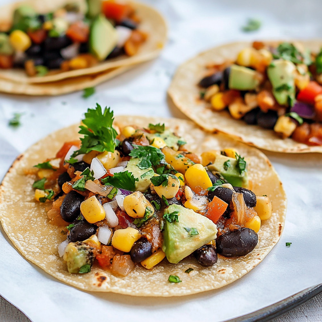 Recipe preparation for Black Bean and Corn Tacos