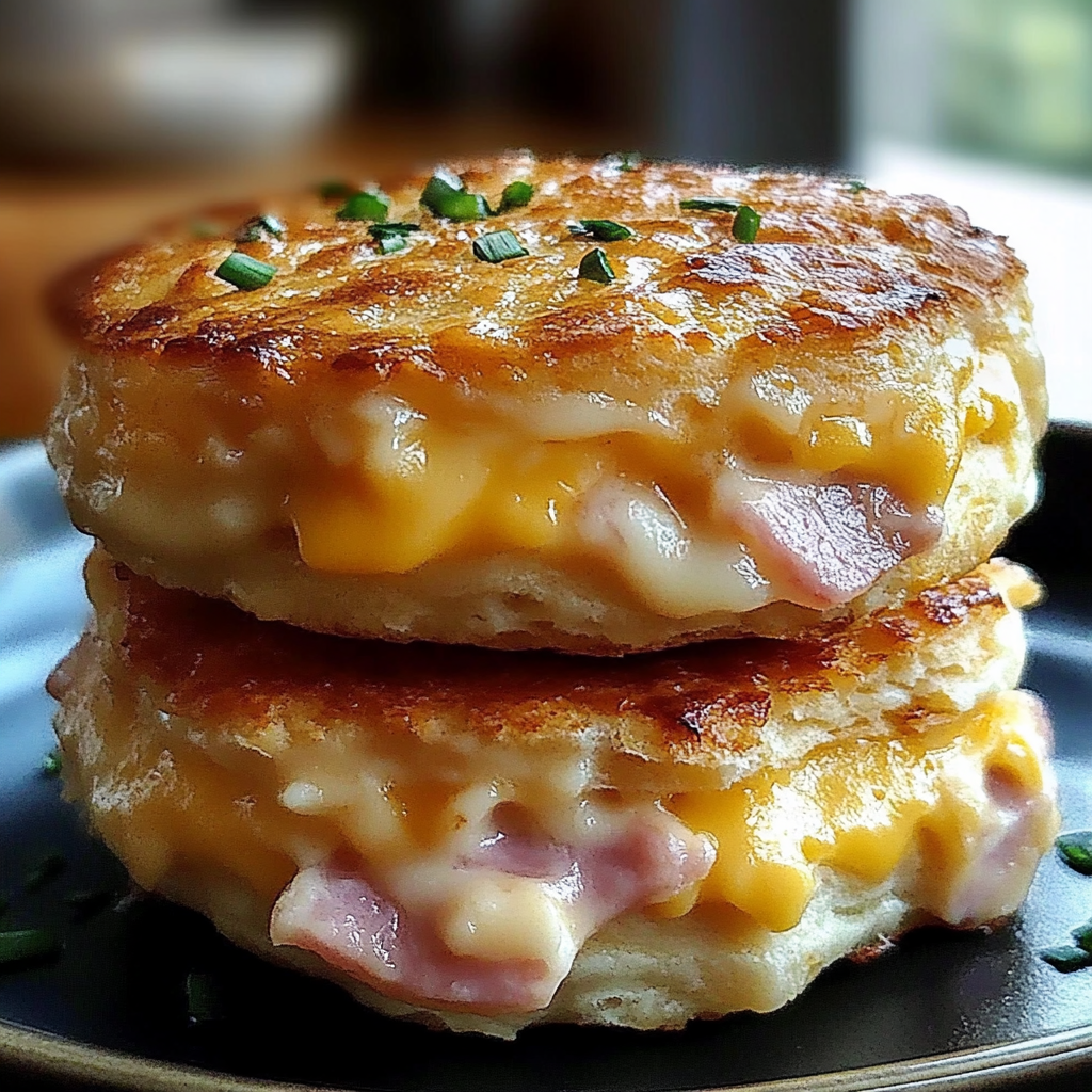 Recipe preparation for Ham and Cheese Butter Biscuits