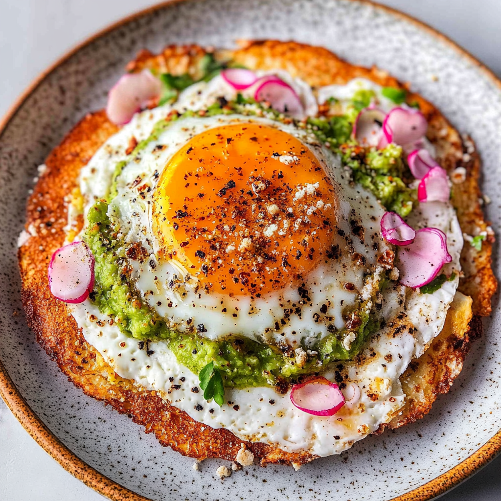 Recipe preparation for Feta Fried Eggs