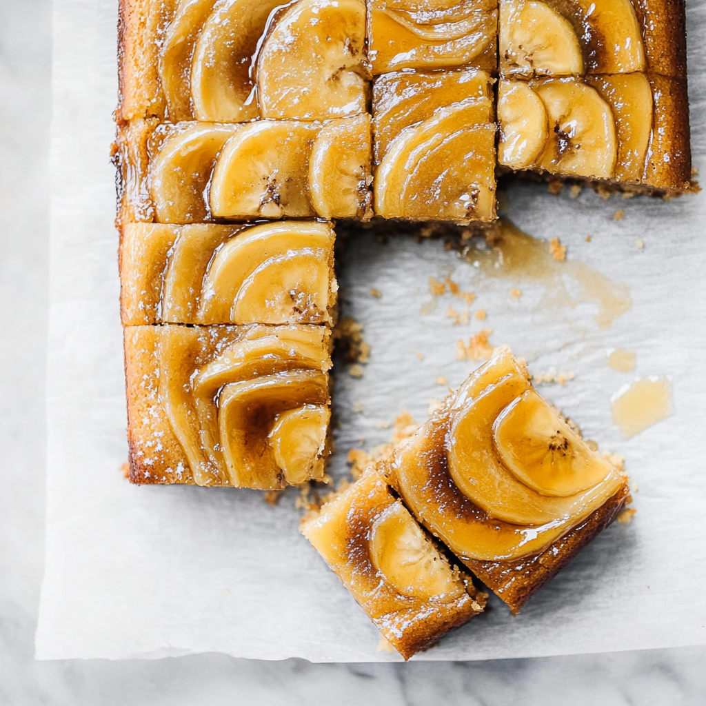 Recipe preparation for Caramelized Banana Upside-Down Cake
