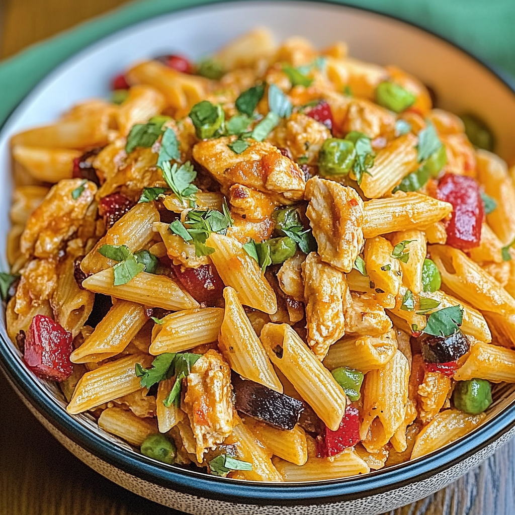 Recipe preparation for Chicken Fajita Pasta Salad Recipe