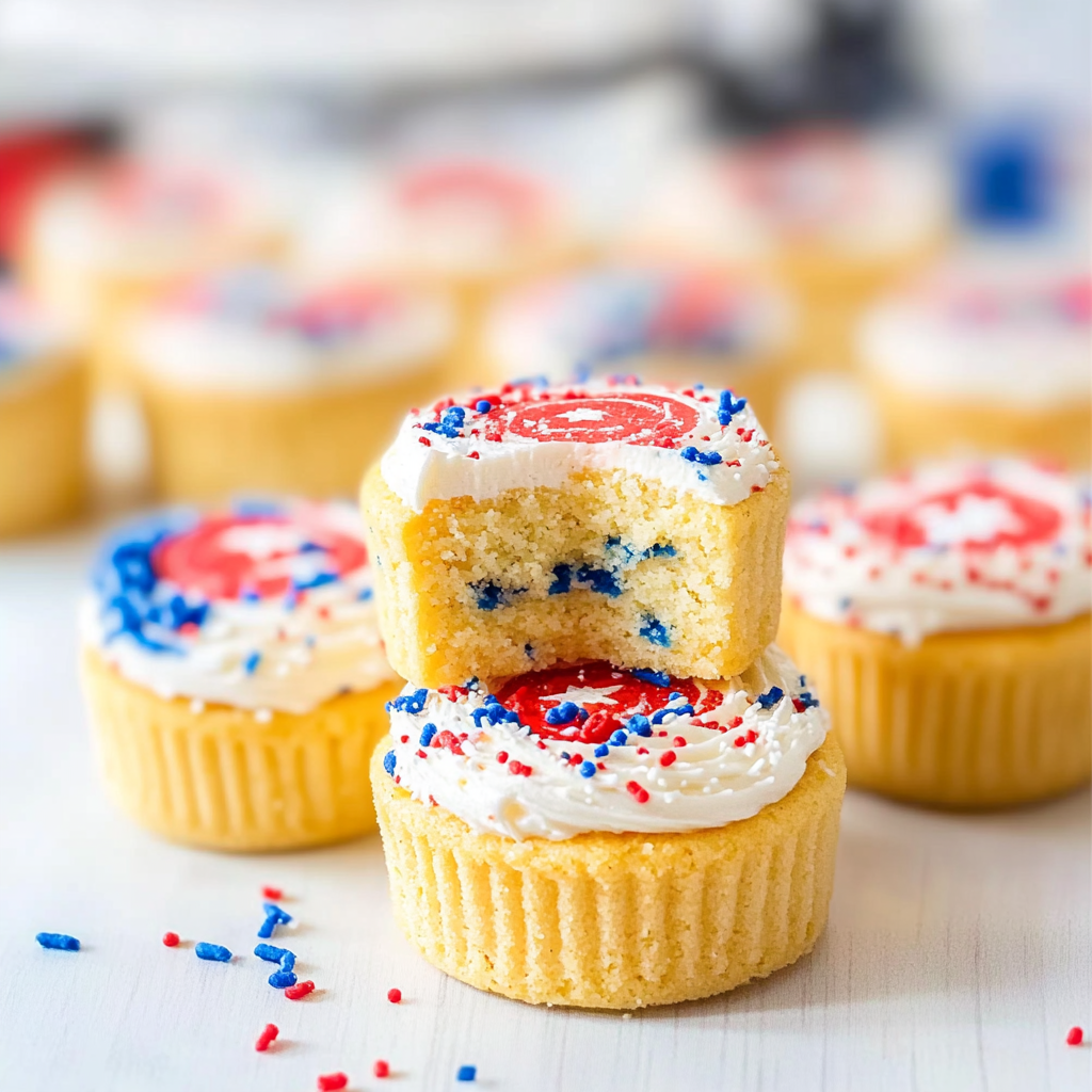 Recipe preparation for Patriotic Mini Cheesecakes