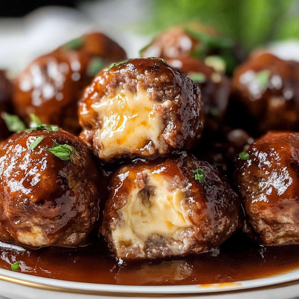 Recipe preparation for Smoked Cheese Stuffed Meatballs
