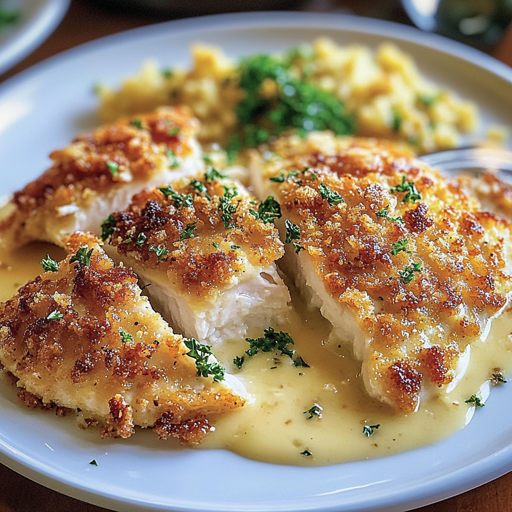 Recipe preparation for Longhorn Steakhouse Parmesan Crusted Chicken