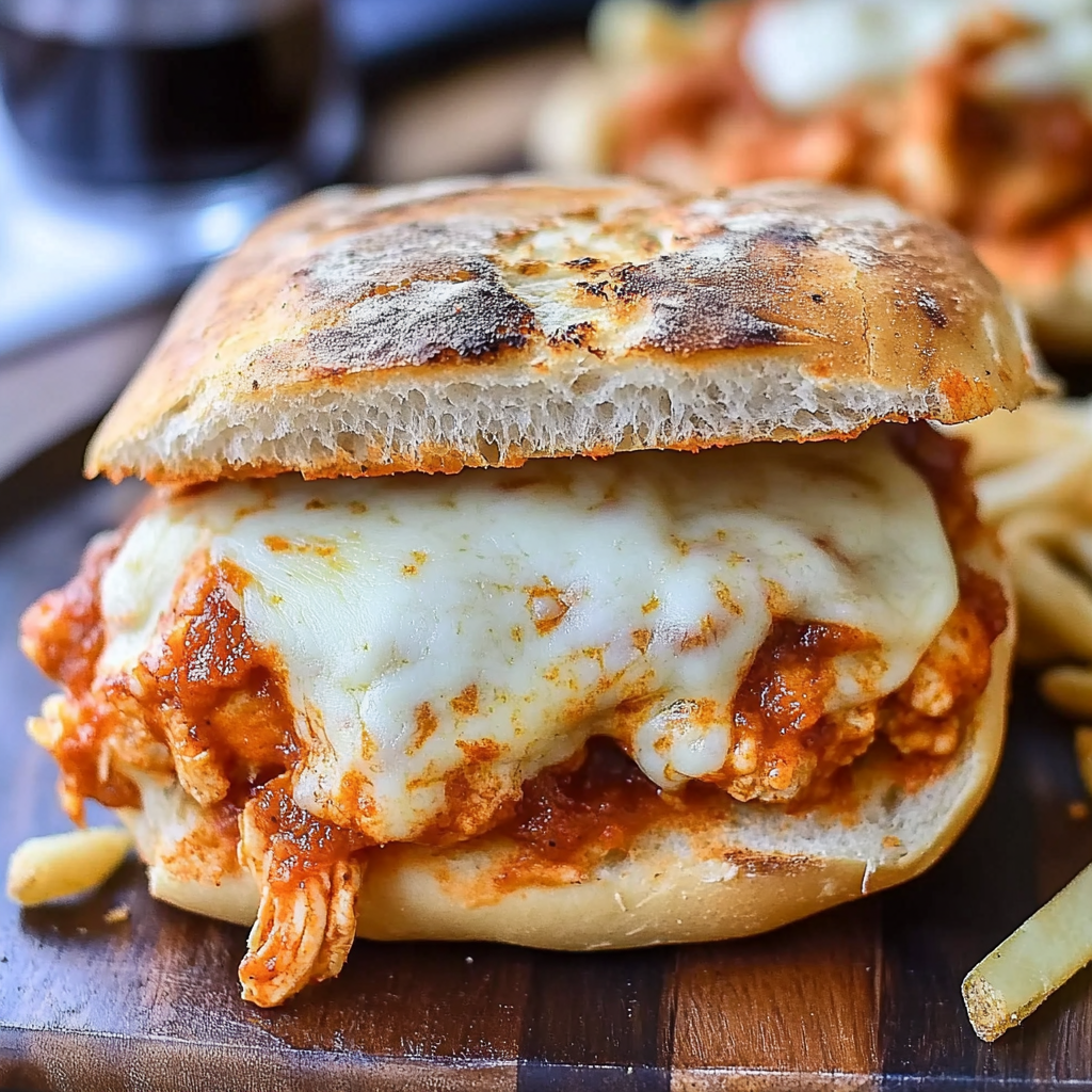 Recipe preparation for Chicken Parmesan Sandwiches