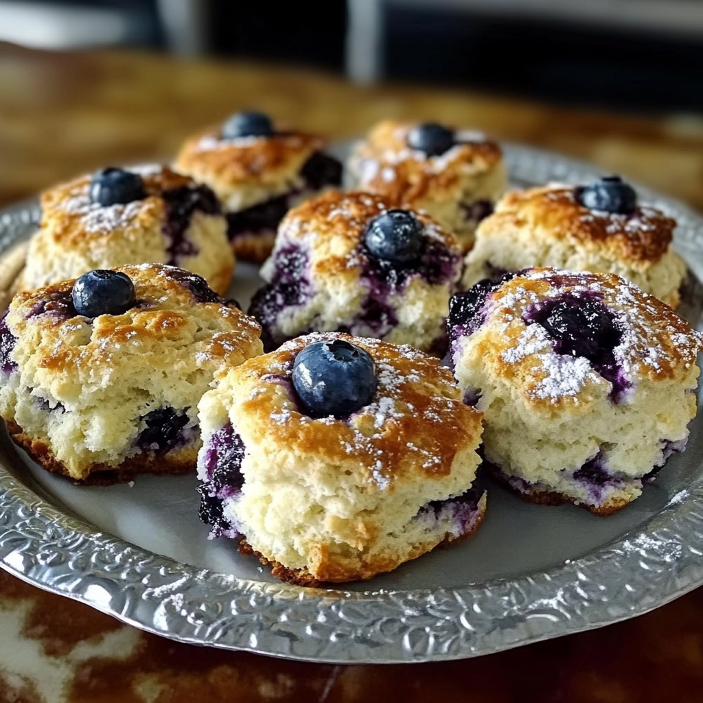 Recipe preparation for Blueberry Biscuits