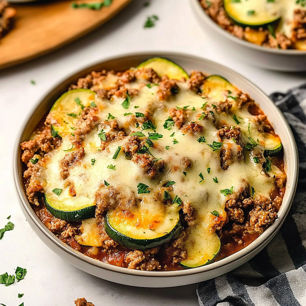 Recipe preparation for Zucchini Ground Beef Casserole