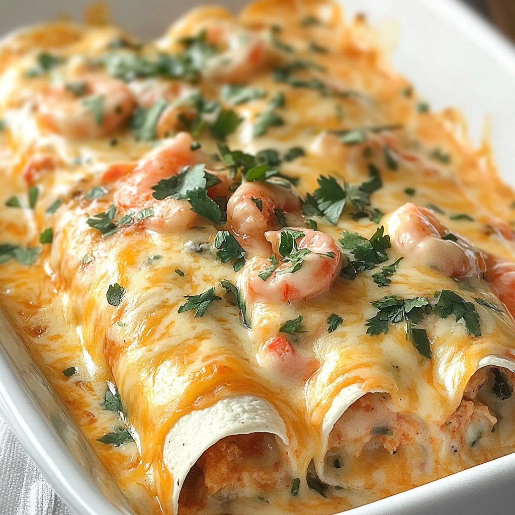 Recipe preparation for Shrimp Enchiladas