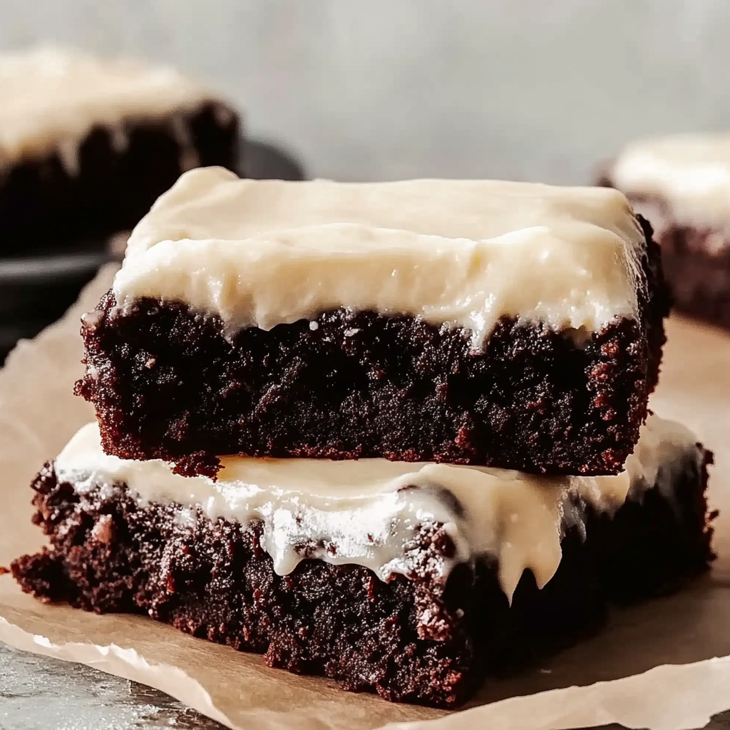 Recipe preparation for Brownies with Cream Cheese Frosting