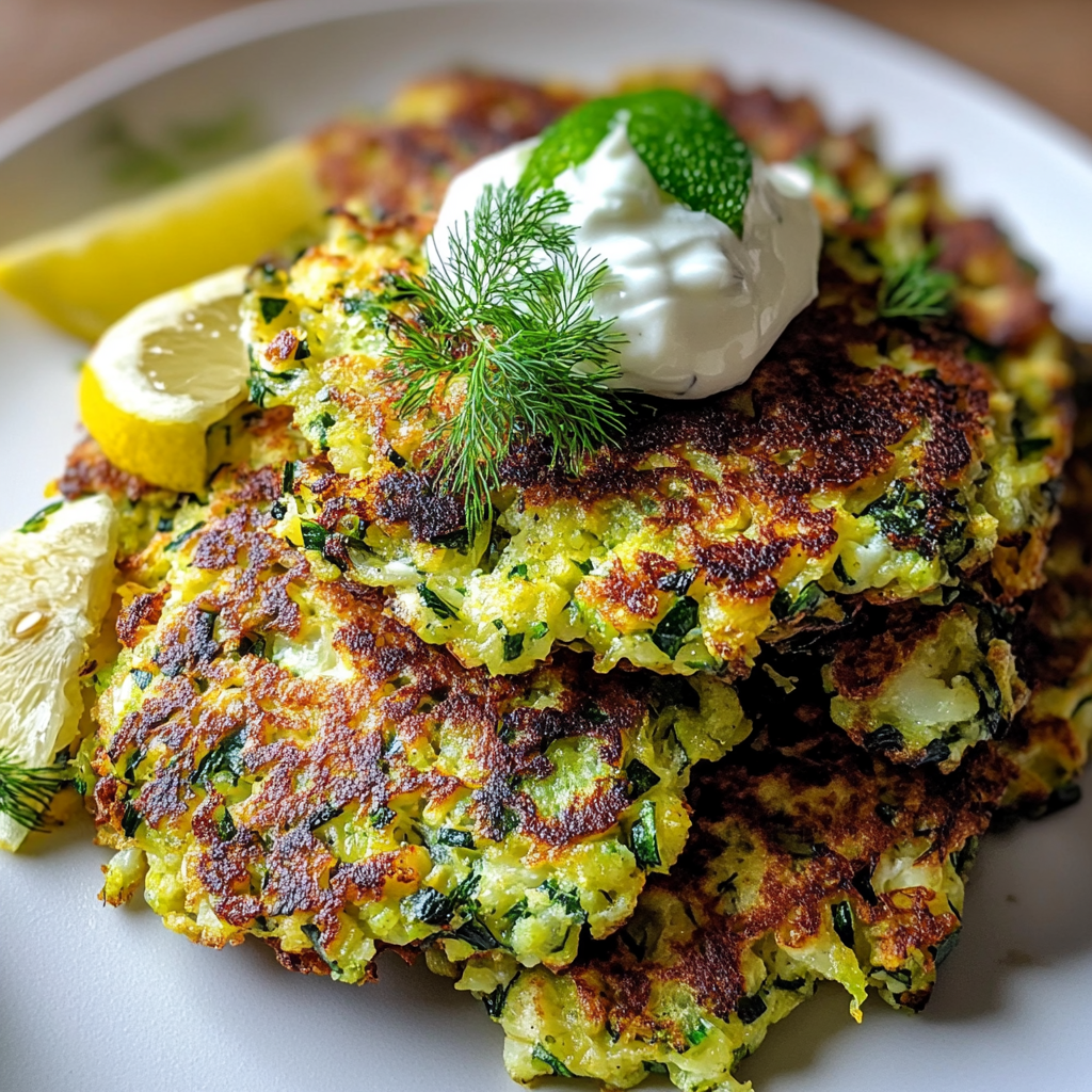 Recipe preparation for Crispy Mediterranean Zucchini Fritters