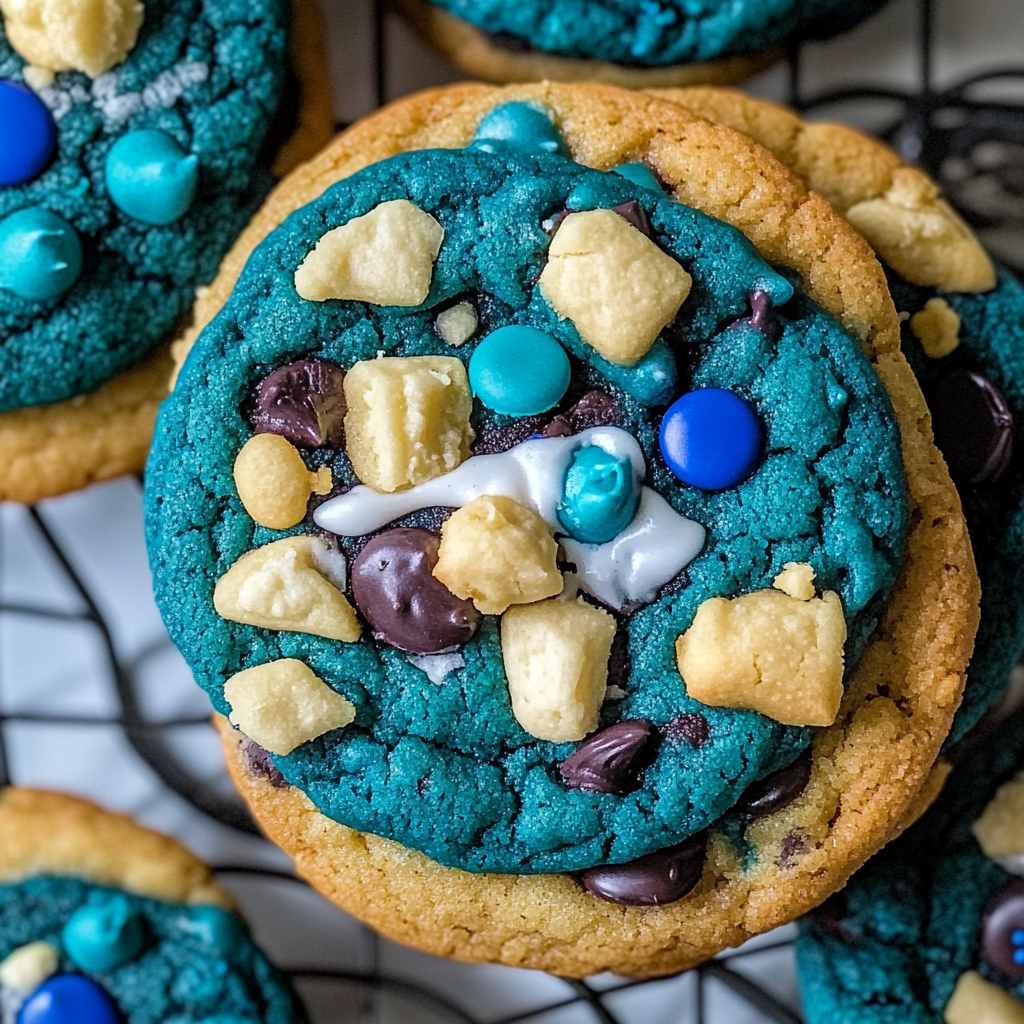 Recipe preparation for Blue Cookie Monster Cookies