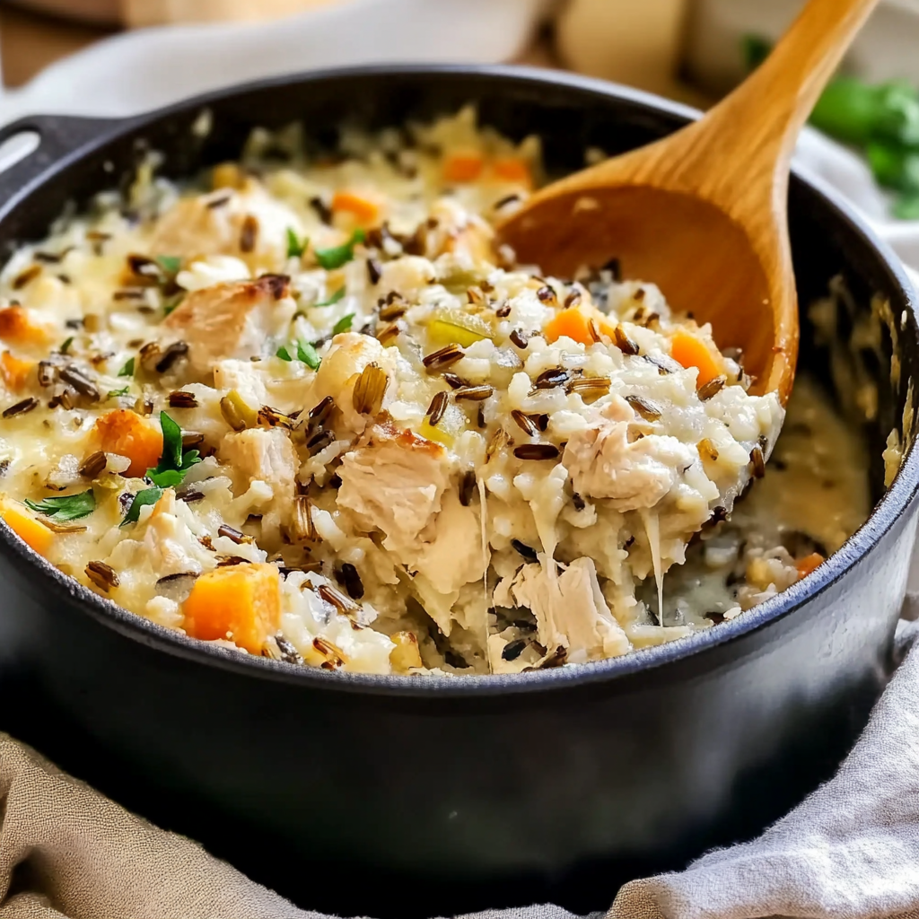 Recipe preparation for Chicken Wild Rice Casserole