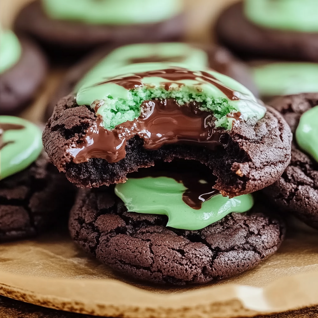 Recipe preparation for Easy Grasshopper Cake Mix Cookies