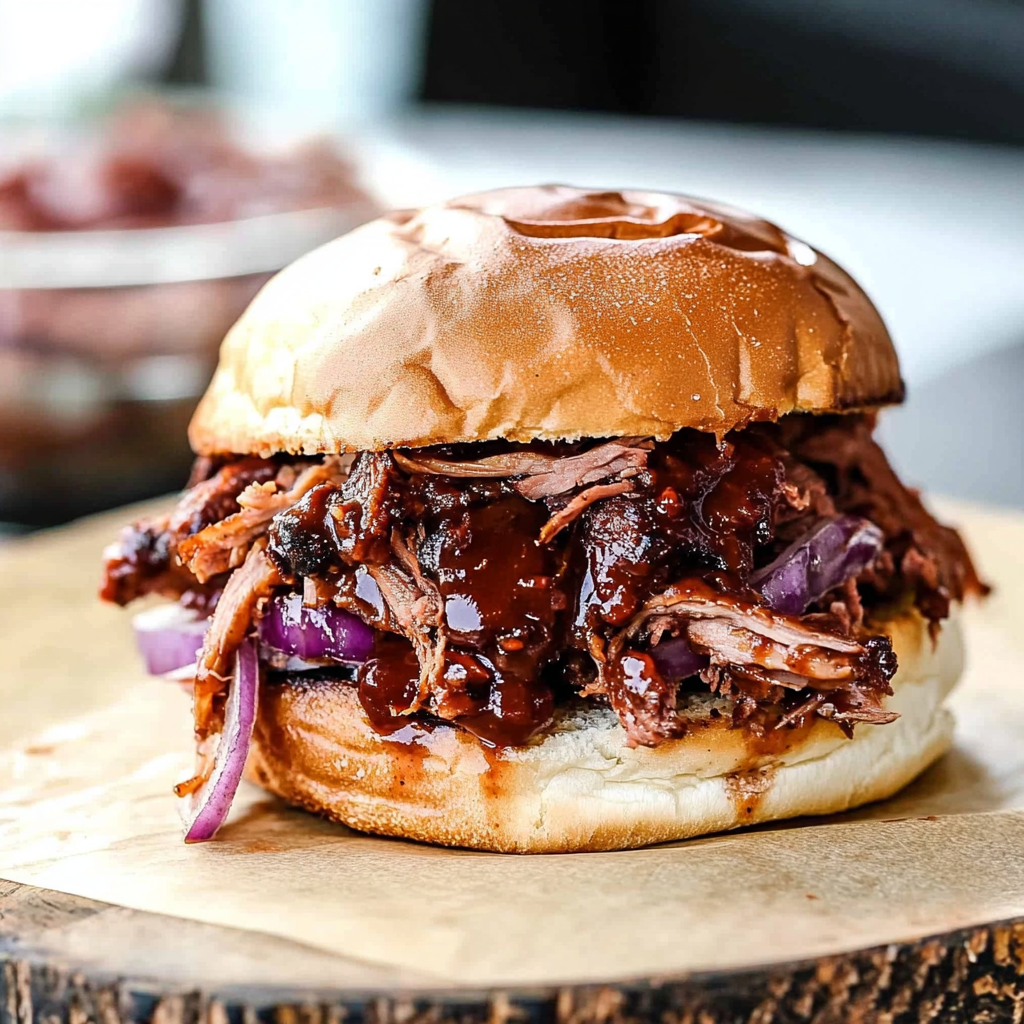 Recipe preparation for BBQ Brisket Sandwich