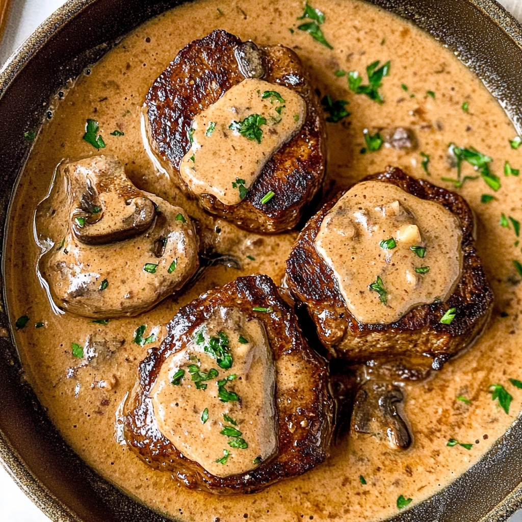 Recipe preparation for Beef Steak Diane Recipe