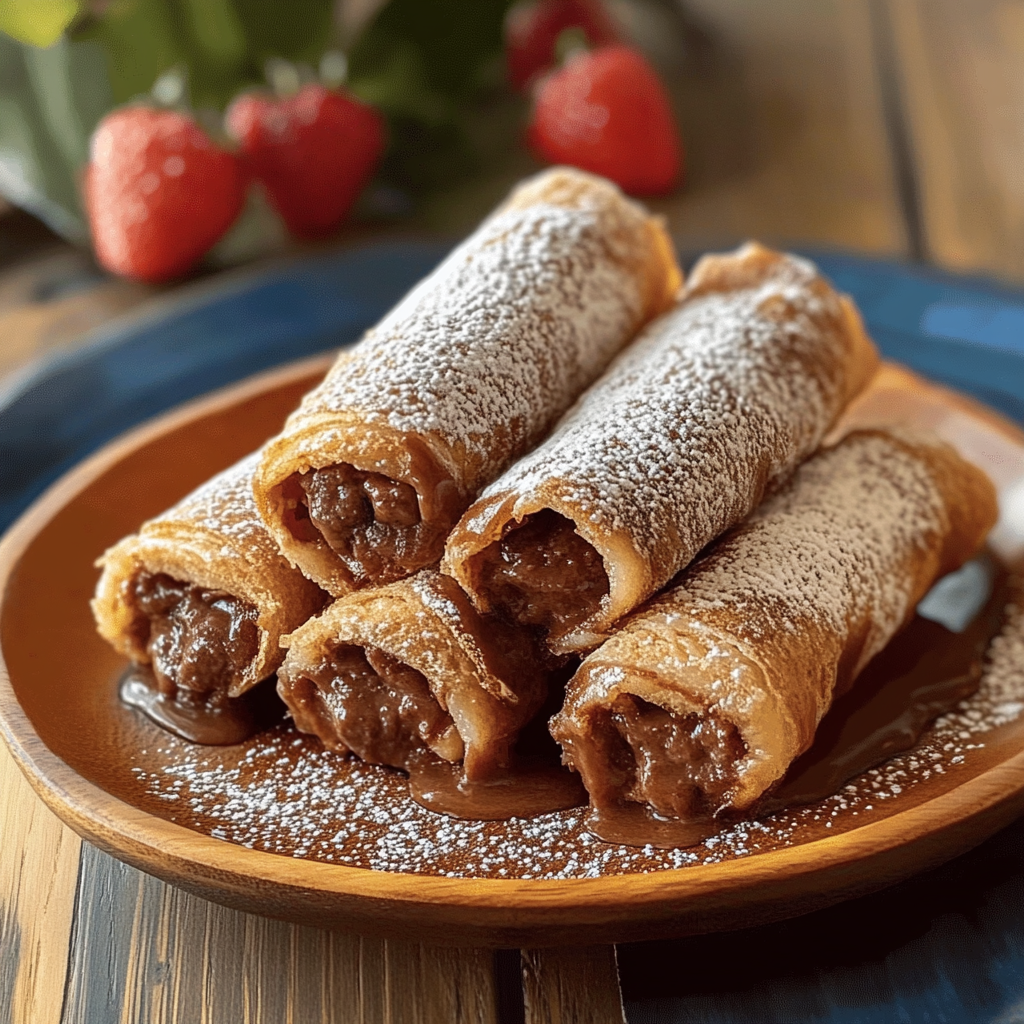 Recipe preparation for Air Fryer Nutella French Toast Roll Ups