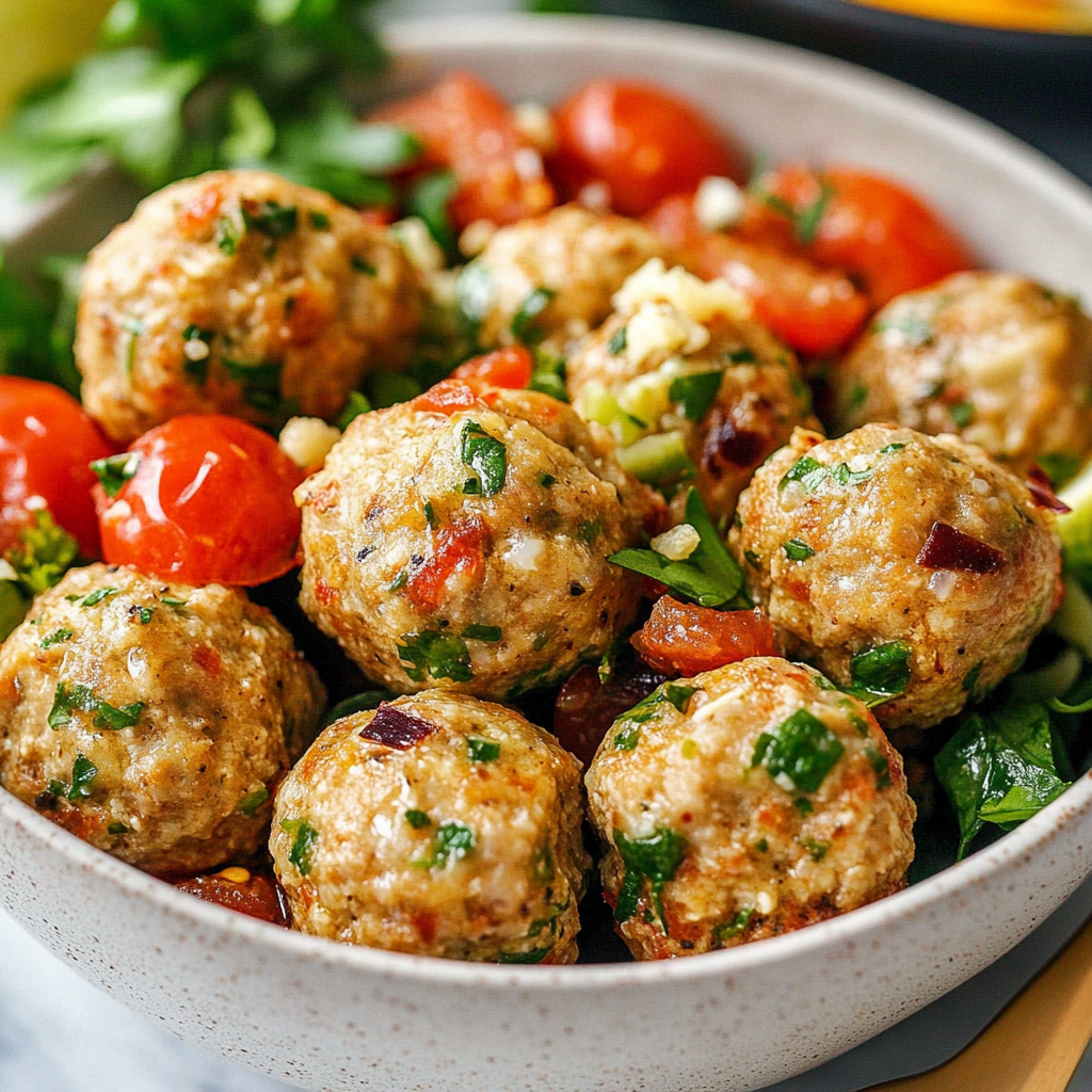 Recipe preparation for Mediterranean Chicken Meatballs