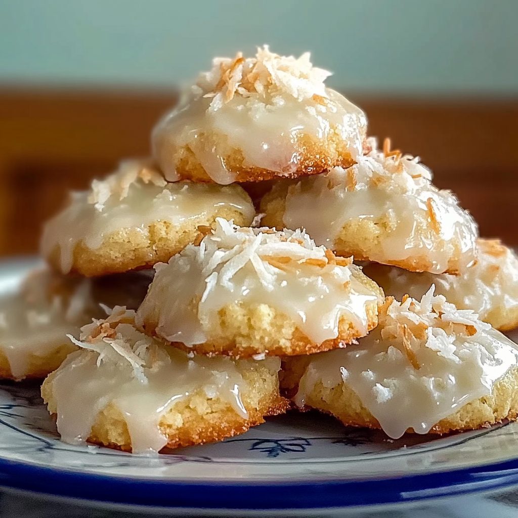 Recipe preparation for Dolly Parton Coconut Cookies with Lemon Glaze