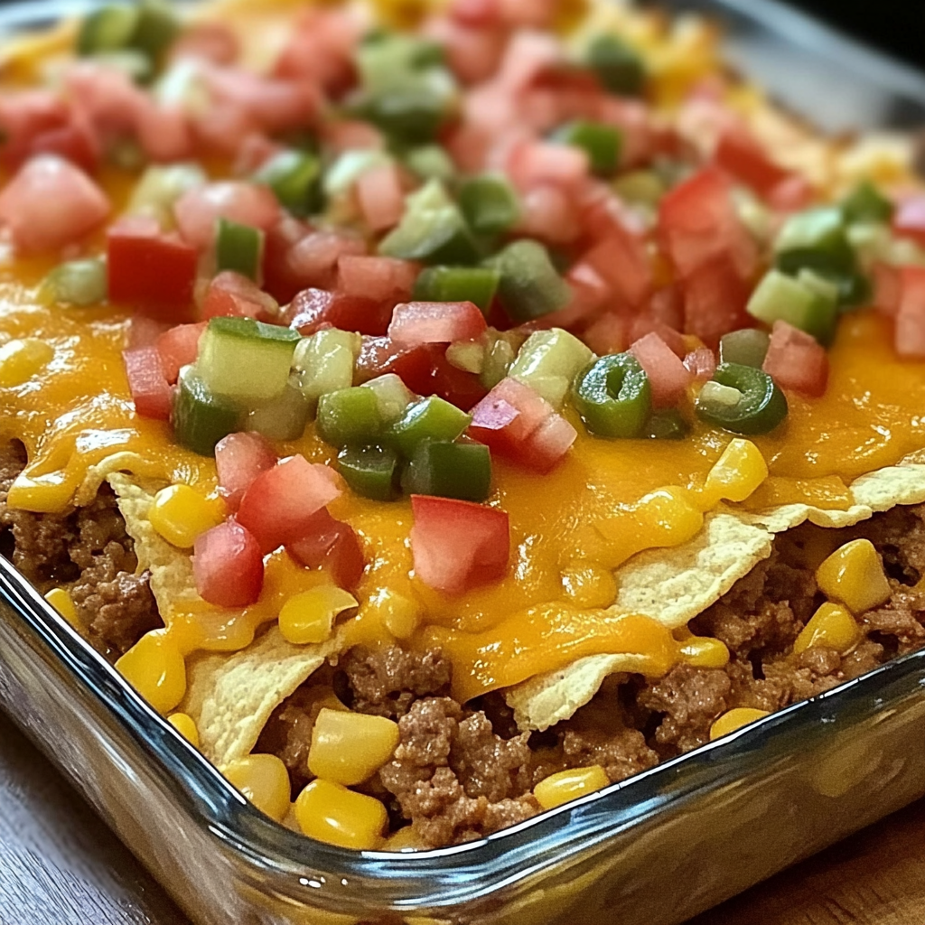 Recipe preparation for Walking Taco Casserole