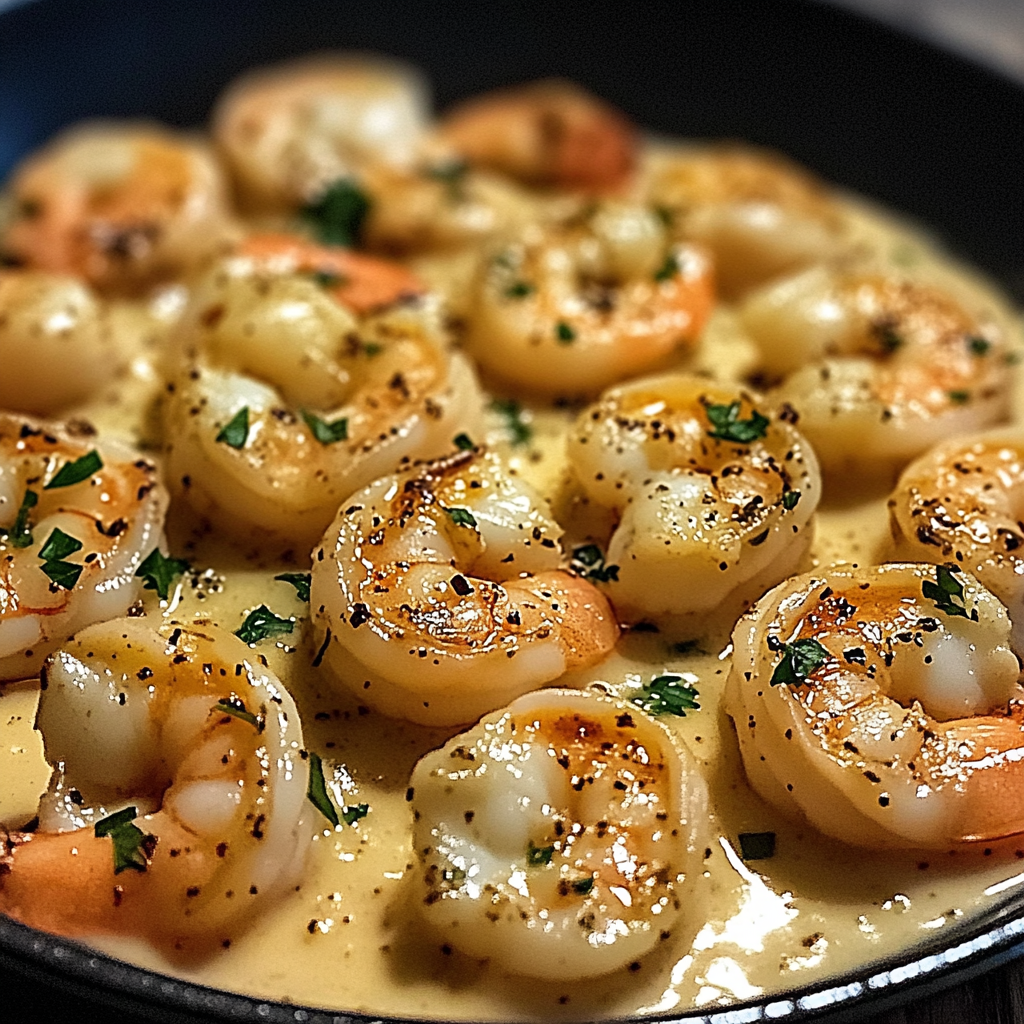 Recipe preparation for Easy Creamy Garlic Shrimp