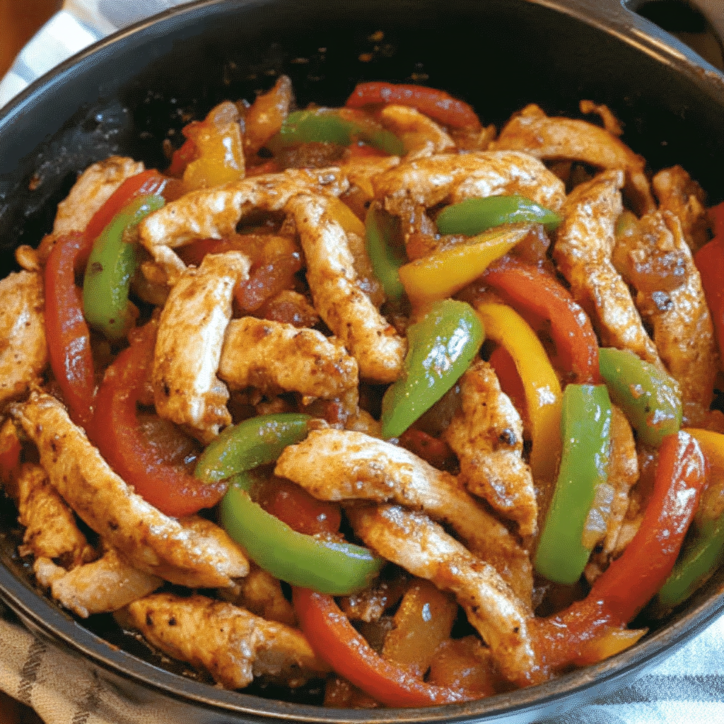 Recipe preparation for Chicken Fajitas