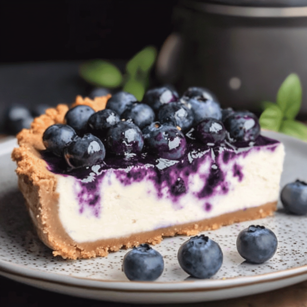 Recipe preparation for No Bake Blueberry Cheesecake