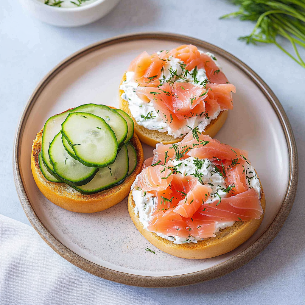 Recipe preparation for Smoked Salmon Bagel