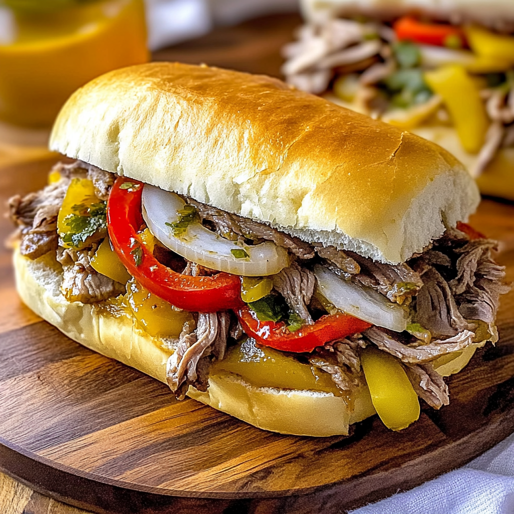 Recipe preparation for Italian Beef Sandwiches