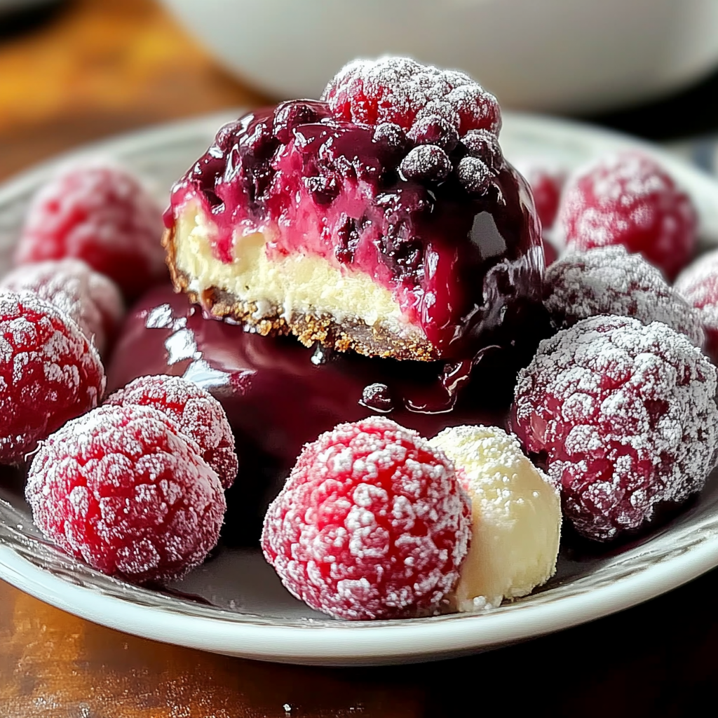 Recipe preparation for Raspberry Cheesecake Pralines