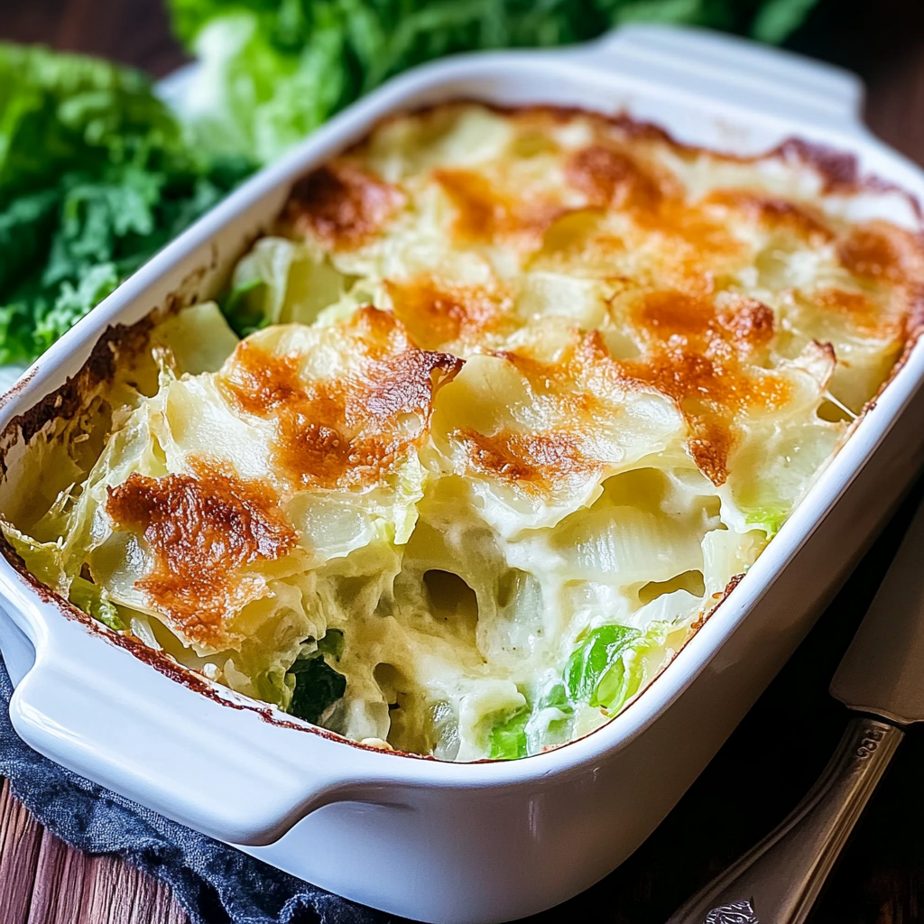 Recipe preparation for Savoy Cabbage Potato Casserole