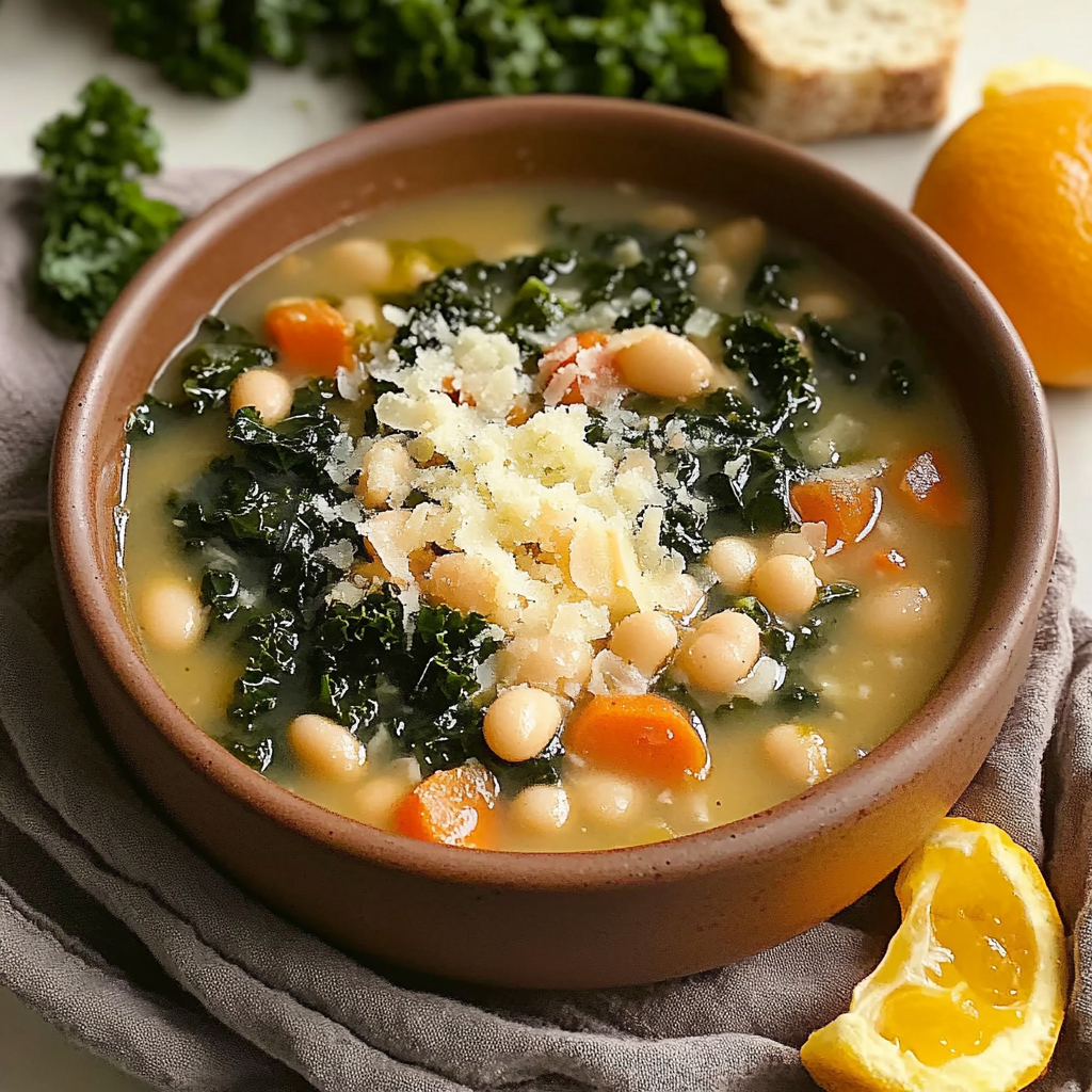 Recipe preparation for White Bean and Kale Soup