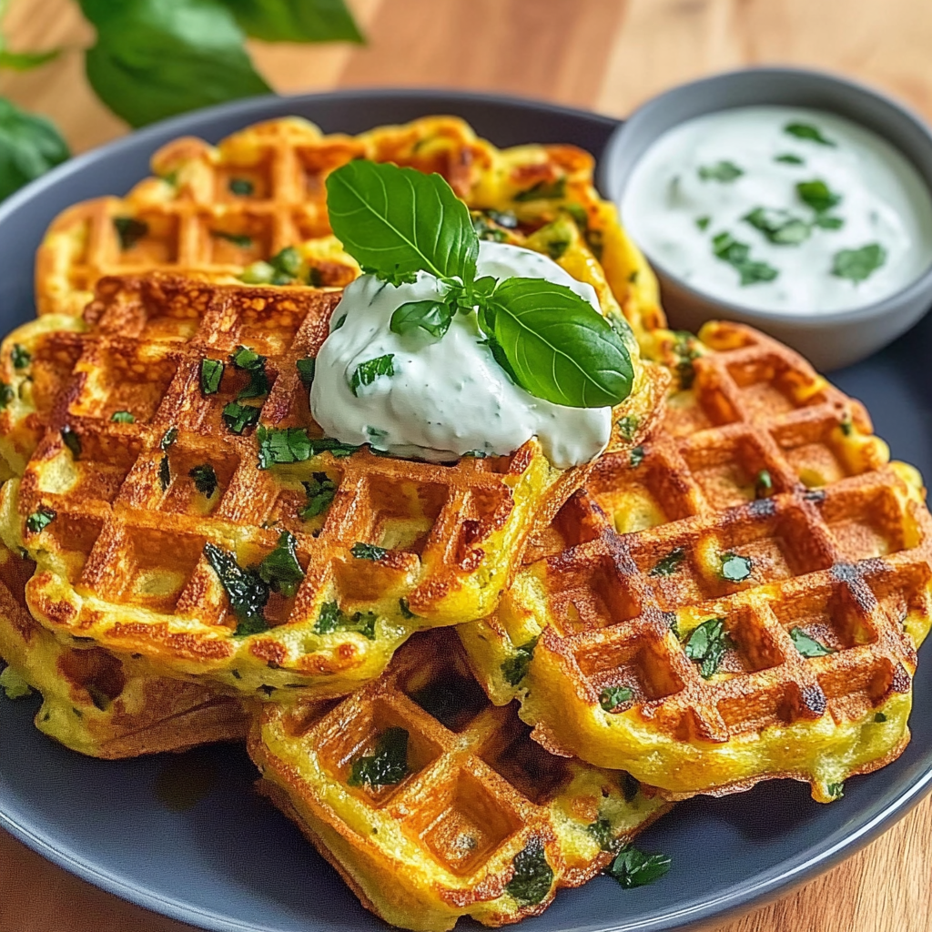 Recipe preparation for Vegetable Waffles - Simple Recipe