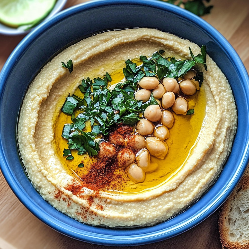 Recipe preparation for Easy Homemade Hummus Recipe