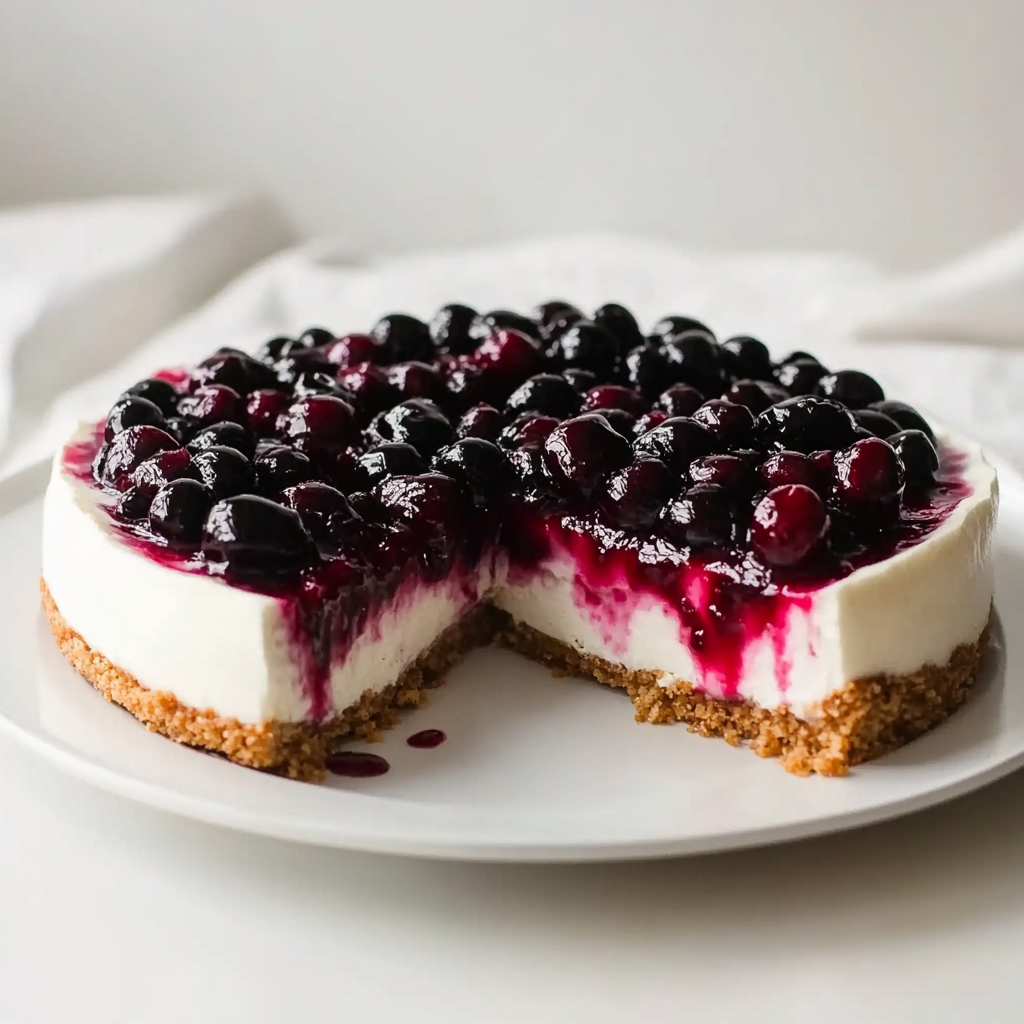 Recipe preparation for No-Bake Cherry Cheesecake
