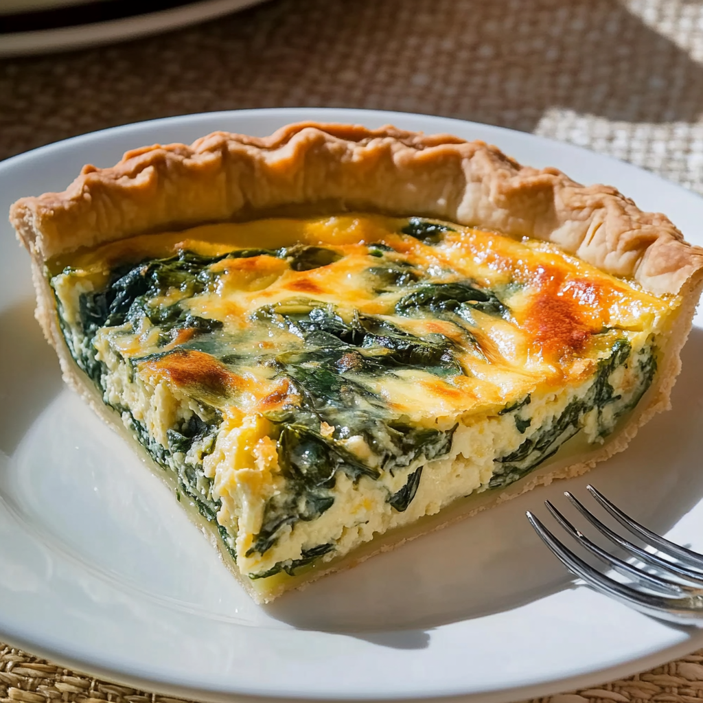 Recipe preparation for Spinach Artichoke Quiche