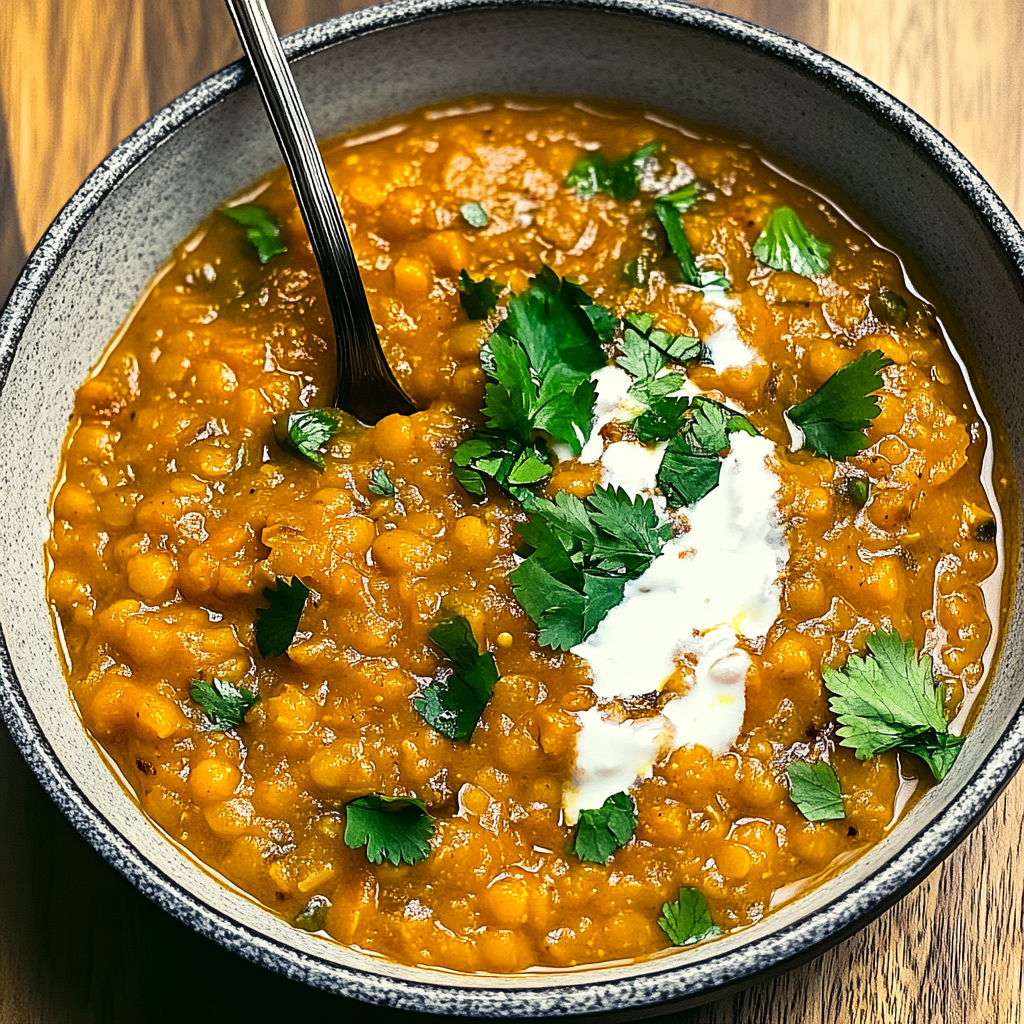 Recipe preparation for Red Lentil Curry