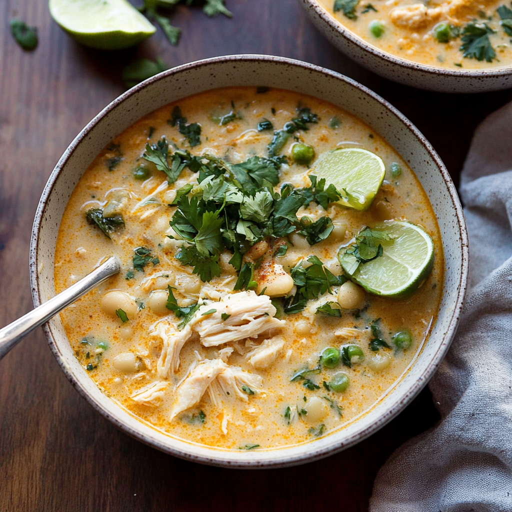 Recipe preparation for Creamy White Chicken Chili