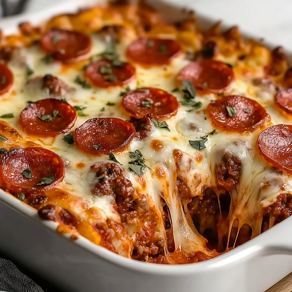 Recipe preparation for Bubble Up Pizza Casserole