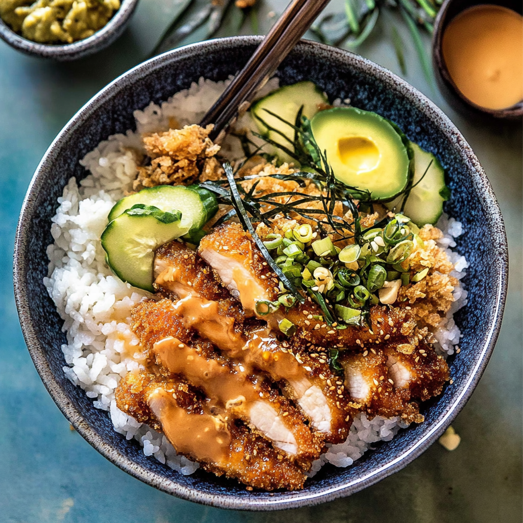 Recipe preparation for Crispy Chicken Katsu Bowls