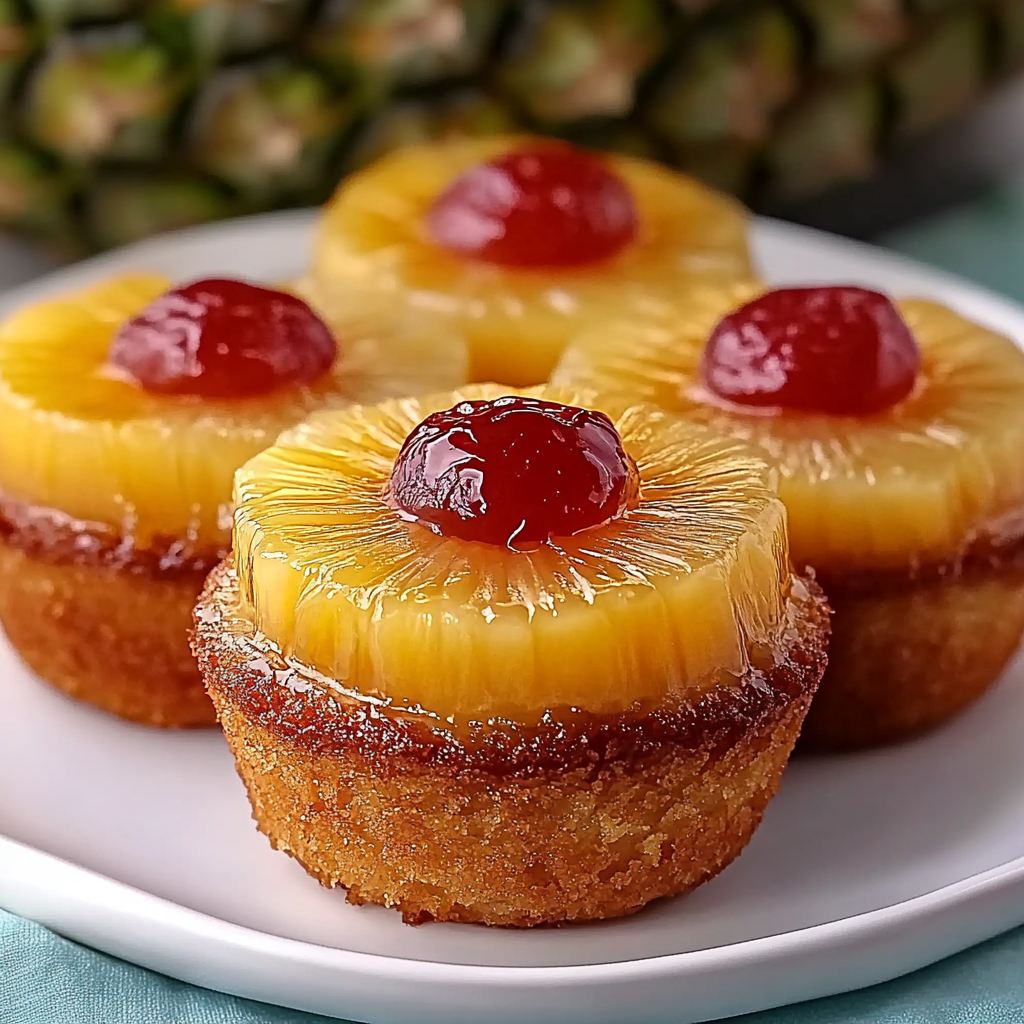 Recipe preparation for Easy Pineapple Upside Down Cupcakes