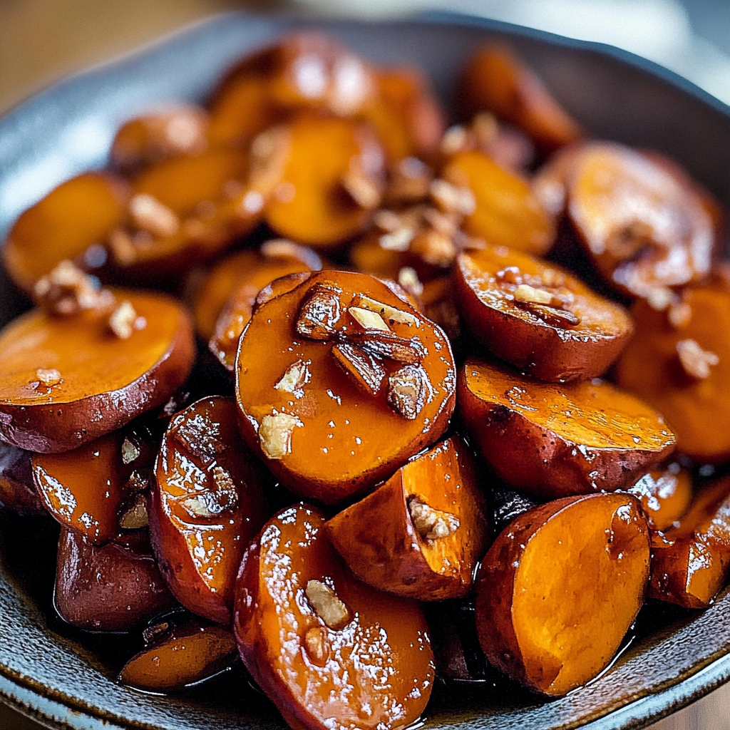 Recipe preparation for Cinnamon Maple Roasted Sweet Potatoes