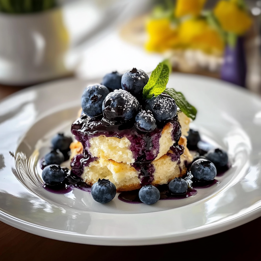 Recipe preparation for Blueberry Shortcakes