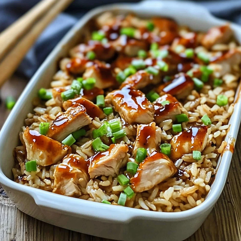 Recipe preparation for Teriyaki Chicken and Rice Casserole