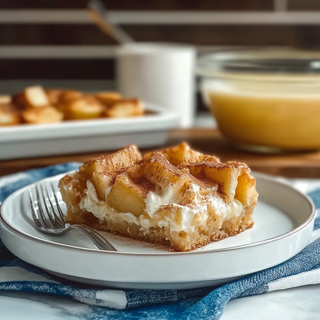 Recipe preparation for Apple Cinnamon Cottage Cheese Bake