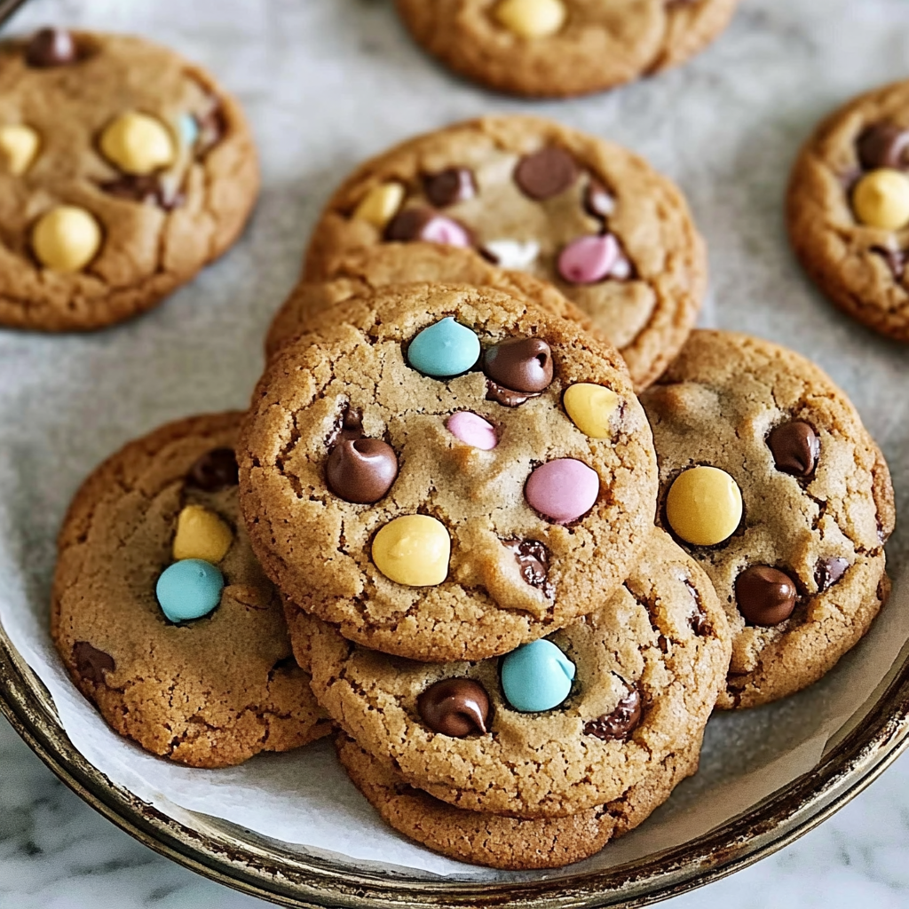 Recipe preparation for Mini Egg Thick Chocolate Chip Cookies