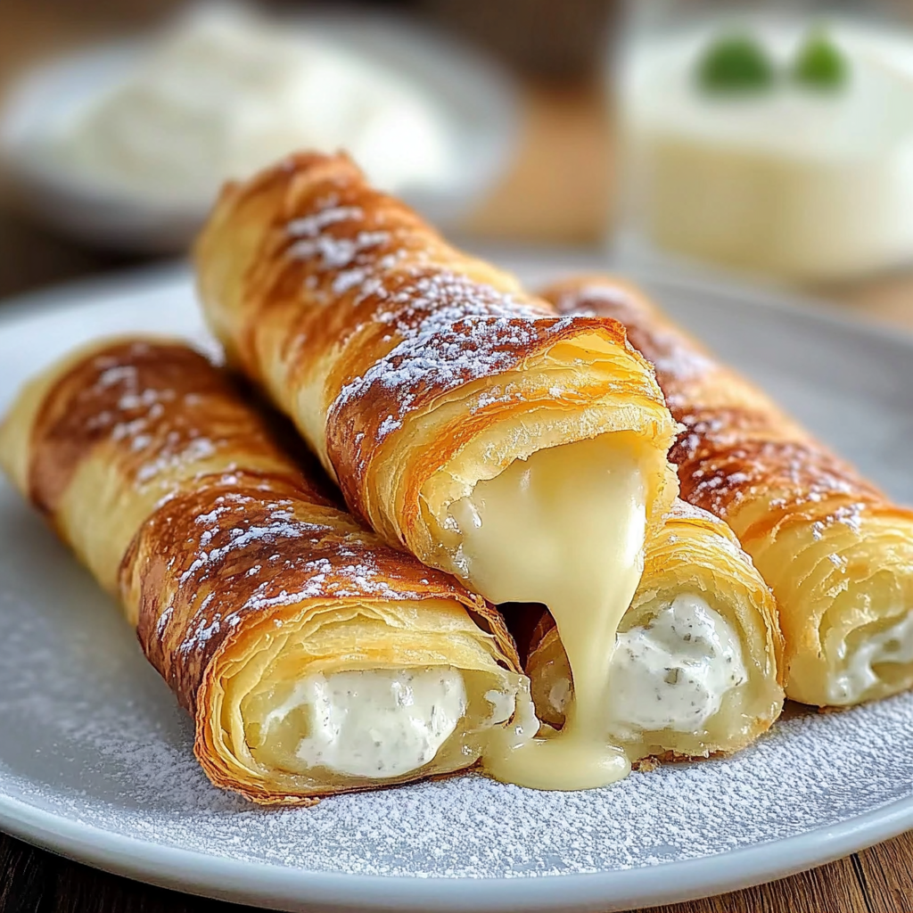 Recipe preparation for Easy Italian Cream Stuffed Cannoncini