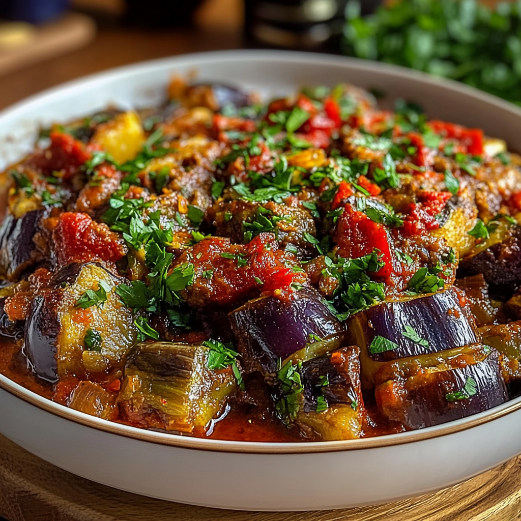 Recipe preparation for Turkish Eggplant and Lamb Casserole