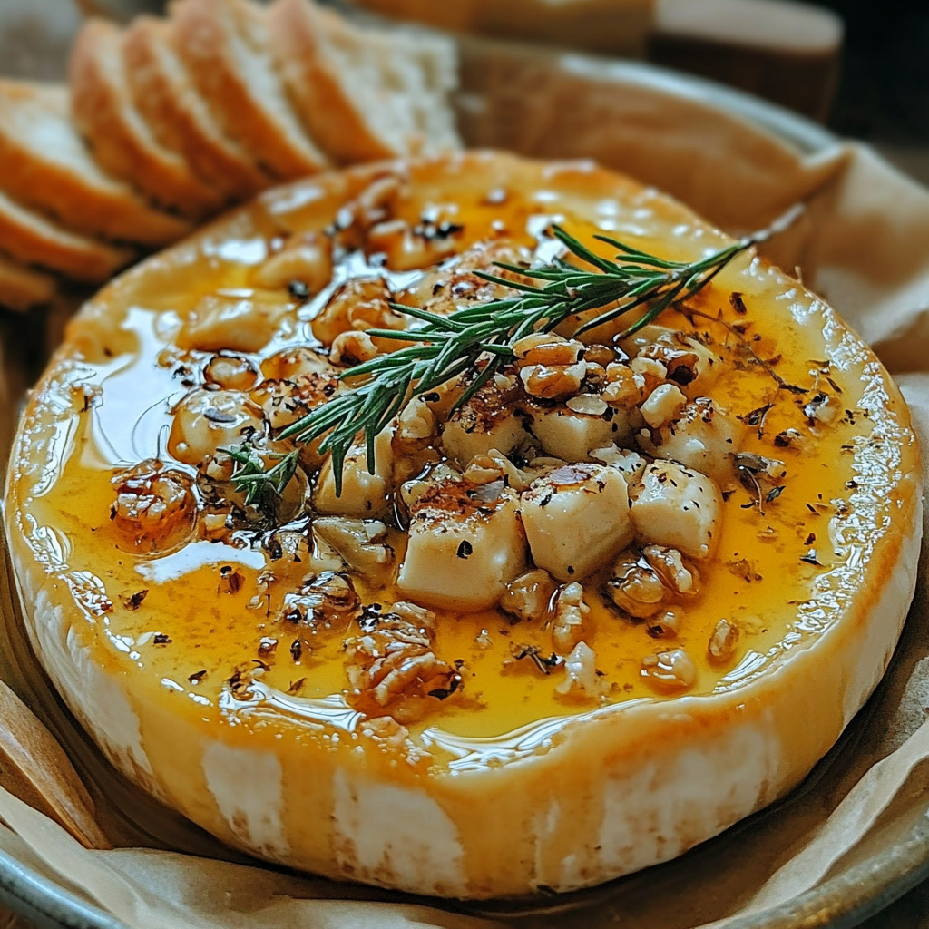 Recipe preparation for Baked Brie with Maple